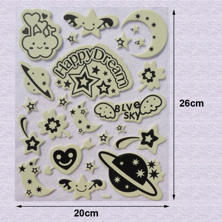 DIY Wall Stickers Decals Glow in Dark Stickers Fluorescent Luminous for Room - Sky Pattern