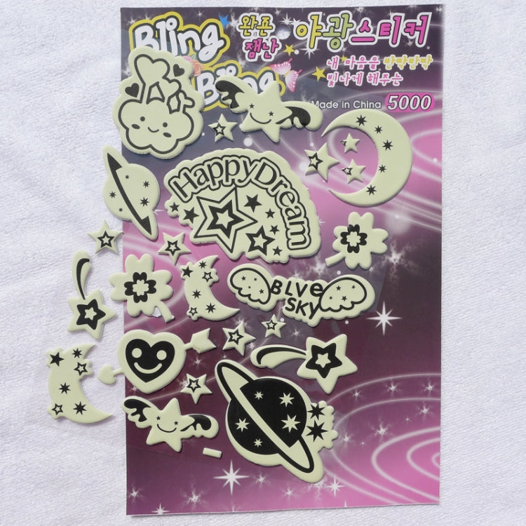 DIY Wall Stickers Decals Glow in Dark Stickers Fluorescent Luminous for Room - Sky Pattern