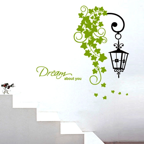 DIY Fashion Self Adhesive PVC Removable Wall Stickers / House Interior Decoration Pictures -- Flower Vine under Streetlights, Size: 70cm x 50cm