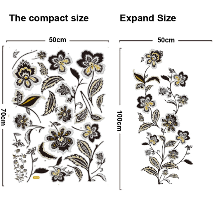 DIY Fashion Self Adhesive PVC Removable Wall Stickers / House Interior Decoration Pictures -- Flower Vine, Size:70cm x 50cm