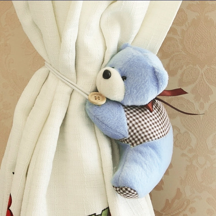 Pair of Super Lovely Cartoon Bear Design Curtain Buckles Tiebacks Binds Household Decorator(Blue)