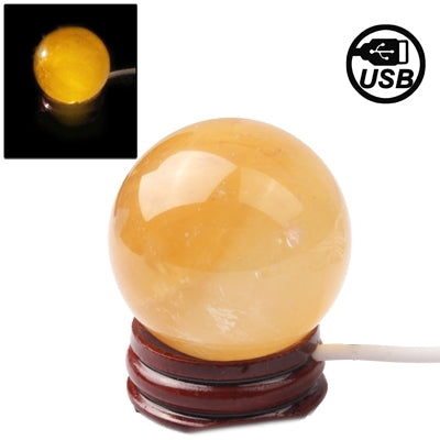 USB Powered Decoration Crystal Ball Glowing Pearl (Crystal Ball Diameter: 4cm)(Yellow)