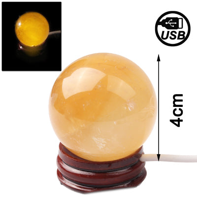 USB Powered Decoration Crystal Ball Glowing Pearl (Crystal Ball Diameter: 4cm)(Yellow)