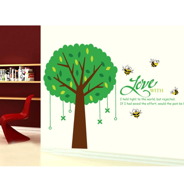 DIY Fashion Self Adhesive PVC Removable Wall Stickers / House Interior Decoration Pictures -- Tree & Bees , Size : 70cm x 50cm