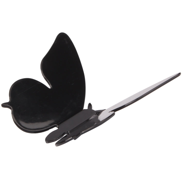 Middle Size 3D Vivid Plastic Butterfly Wall Sticker Decor Pop-up Sticker Home Room Art Decorations(Black)