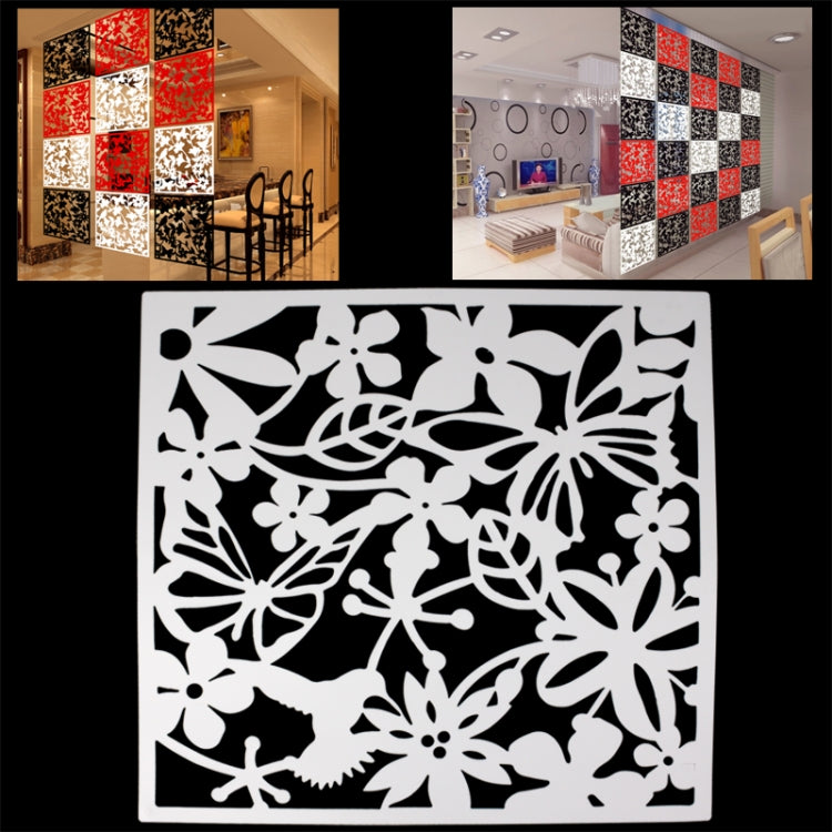 Creative PVC Hollow Pattern Wall Hanging Screen Window Door Decoration of Living Room, 4pcs in one packaging, the price is for 4pcs(White)