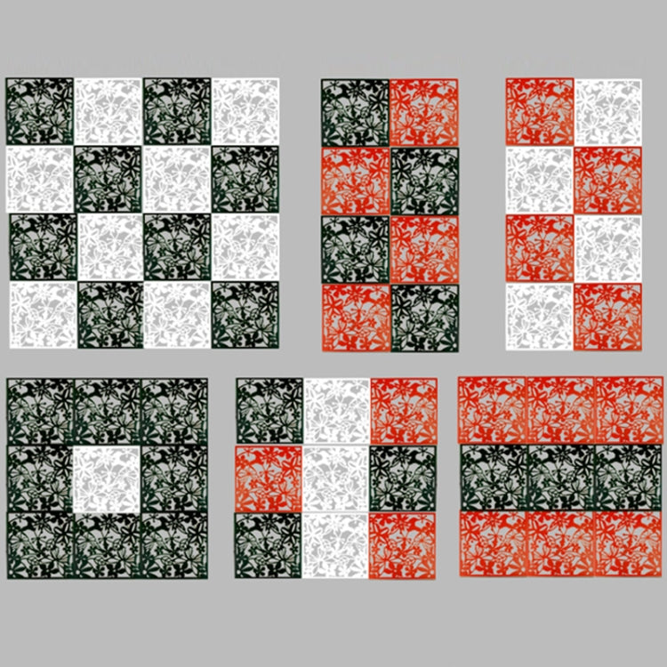 Creative PVC Hollow Pattern Wall Hanging Screen Window Door Decoration of Living Room, 4pcs in one packaging, the price is for 4pcs(White)