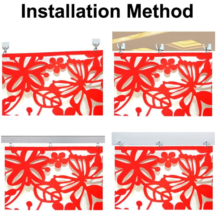 Creative PVC Hollow Pattern Wall Hanging Screen Window Door Decoration of Living Room, 4pcs in one packaging, the price is for 4pcs(White)