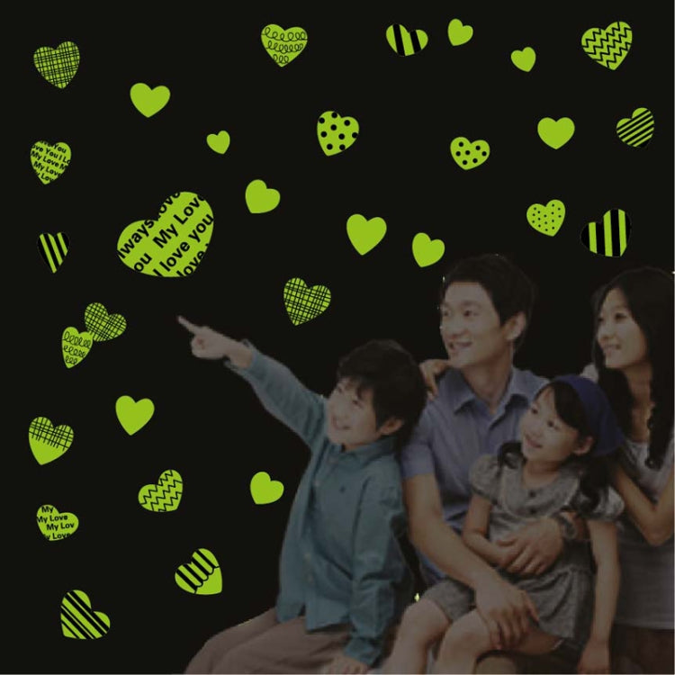 DIY Wall Stickers Decals Glow in Dark Stickers Fluorescent Luminous for Room - Heart Pattern