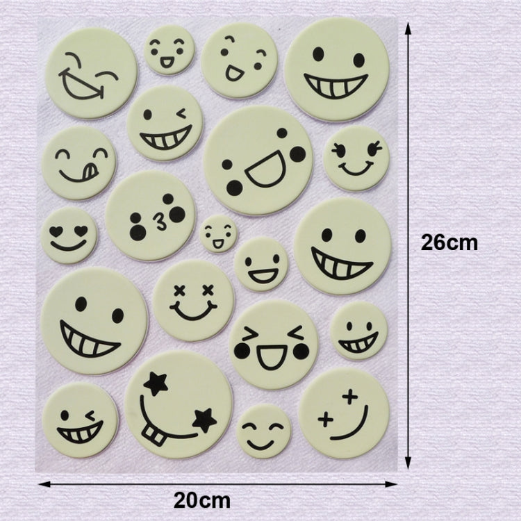 DIY Wall Stickers Decals Glow in Dark Stickers Fluorescent Luminous for Room - Smiling Face Pattern
