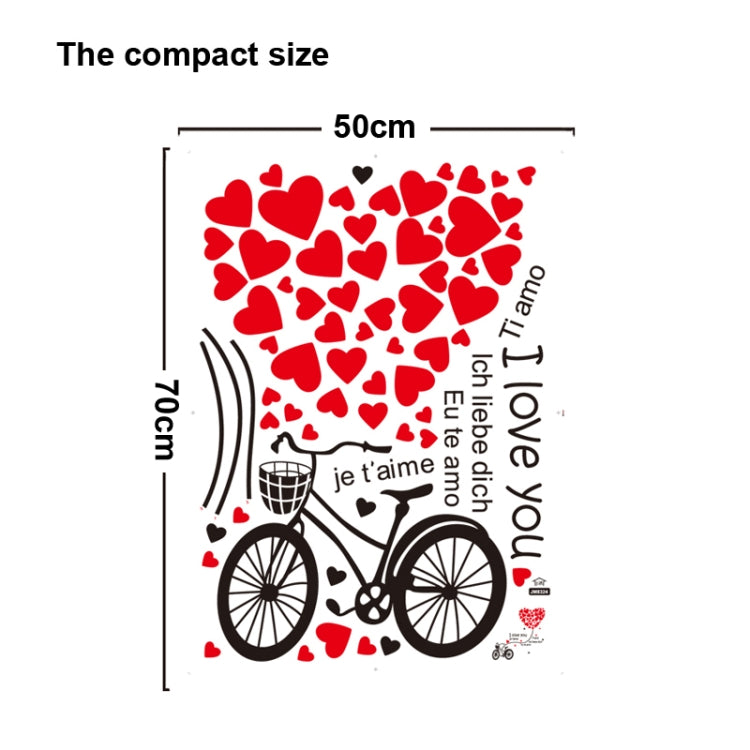 DIY Fashion Self Adhesive PVC Removable Wall Stickers / House Interior Decoration Pictures -- Bicycles & Heart, Size: 70cm x 50cm