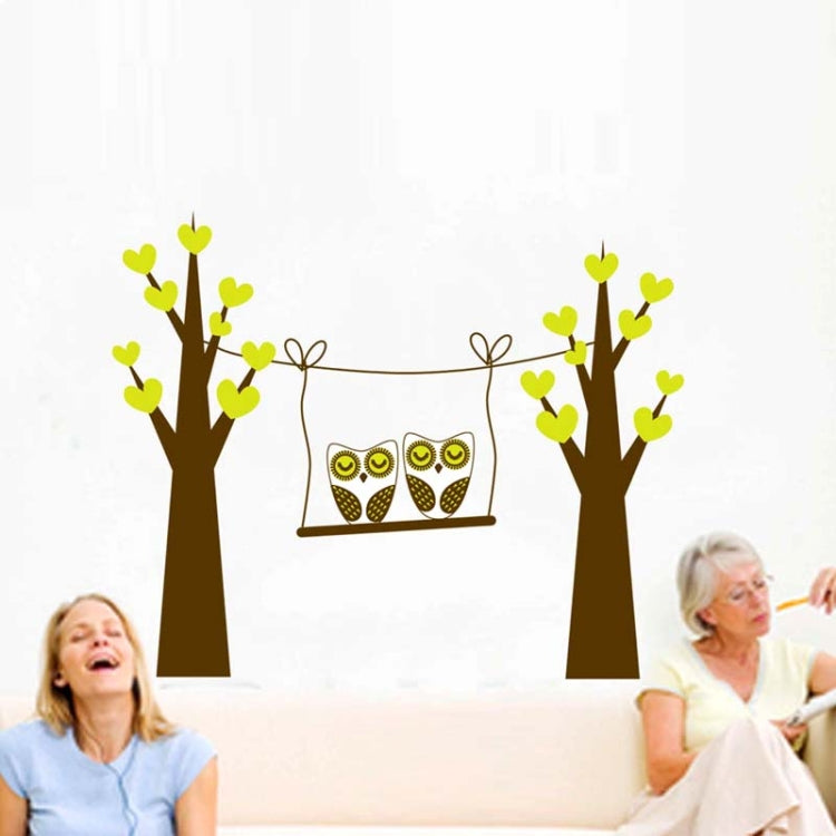DIY Fashion Self Adhesive PVC Removable Wall Stickers / House Interior Decoration Pictures -- Trees & Owl, Size: 90cm x 60cm