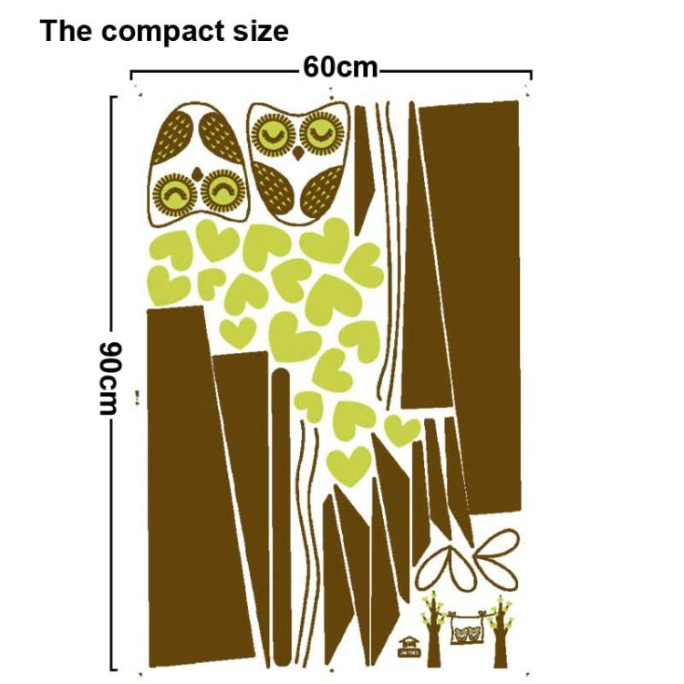 DIY Fashion Self Adhesive PVC Removable Wall Stickers / House Interior Decoration Pictures -- Trees & Owl, Size: 90cm x 60cm