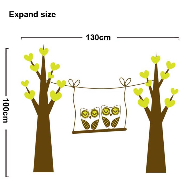 DIY Fashion Self Adhesive PVC Removable Wall Stickers / House Interior Decoration Pictures -- Trees & Owl, Size: 90cm x 60cm