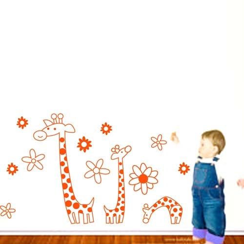 DIY Fashion Self Adhesive PVC Removable Wall Stickers / House Interior Decoration Pictures -- Cartoon Giraffe, Size: 90cm x 60cm
