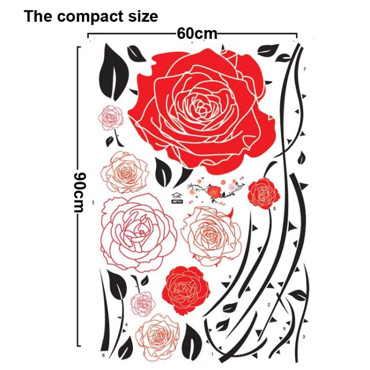 DIY Fashion Self Adhesive PVC Removable Wall Stickers / House Interior Decoration Pictures -- Rich Peony Flowers, Size: 90cm x 60cm