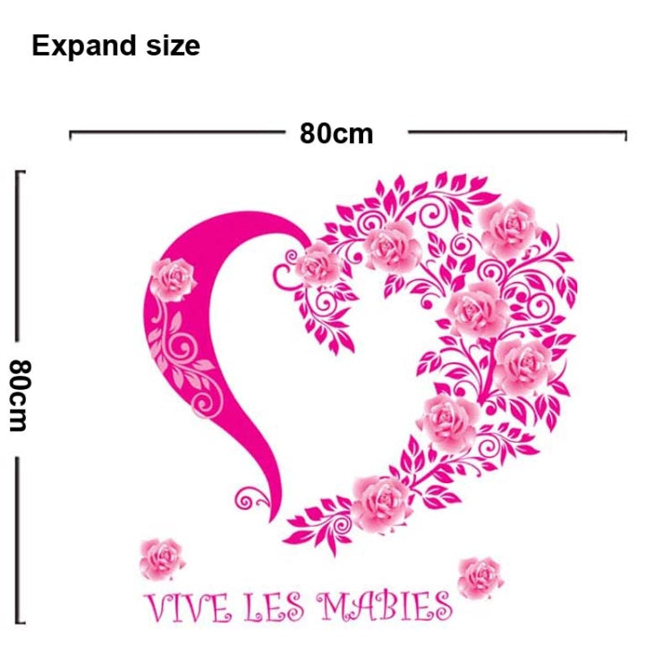 DIY Fashion Self Adhesive PVC Removable Wall Stickers / House Interior Decoration Pictures -- Romantic Rose, Size: 90cm x 60cm