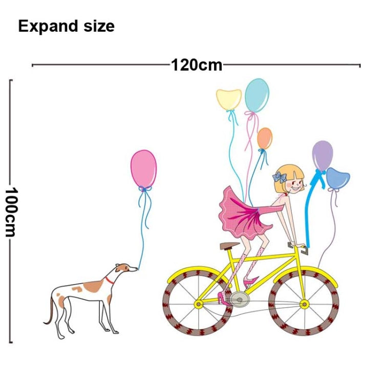 DIY Fashion Self Adhesive PVC Removable Wall Stickers / House Interior Decoration Pictures -- Girl & Little Dog, Size: 90cm x 60cm