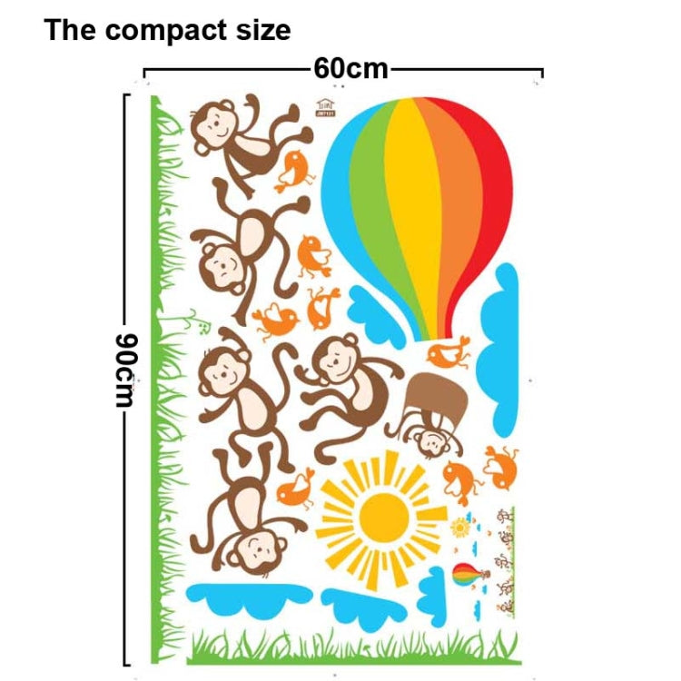 DIY Fashion Self Adhesive PVC Removable Wall Stickers / House Interior Decoration Pictures -- Playful Cartoon Monkey, Size: 90cm x 60cm