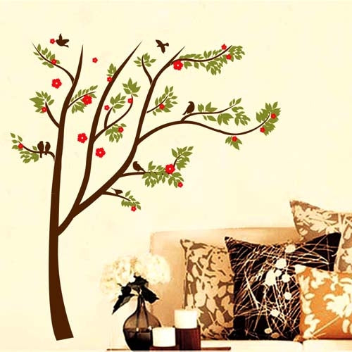 DIY Fashion Self Adhesive PVC Removable Wall Stickers / House Interior Decoration Pictures -- Verdant Tree, Size: 90cm x 60cm