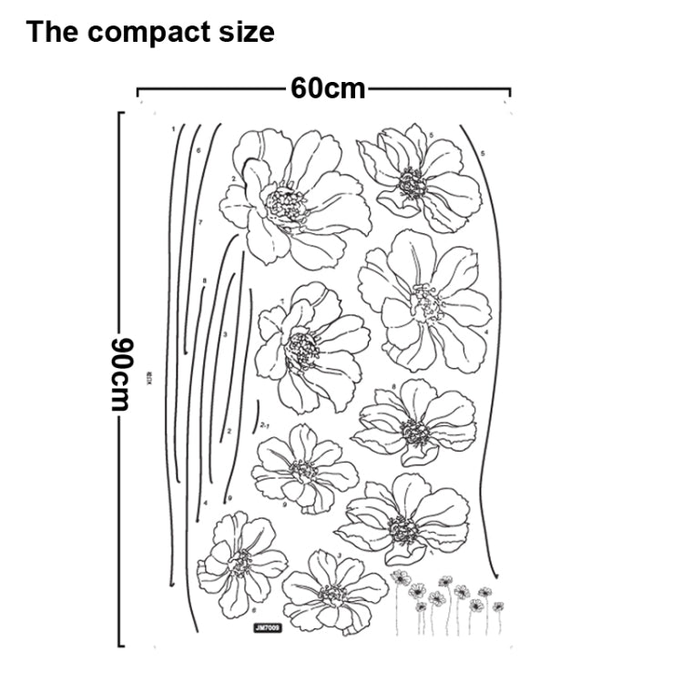 DIY Fashion Self Adhesive PVC Removable Wall Stickers / House Interior Decoration Pictures -- Ink Lotus, Size: 90cm x 60cm