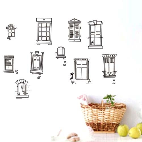 DIY Fashion Self Adhesive PVC Removable Wall Stickers / House Interior Decoration Pictures -- Diversification Abstract Door, Size: 90cm x 60cm