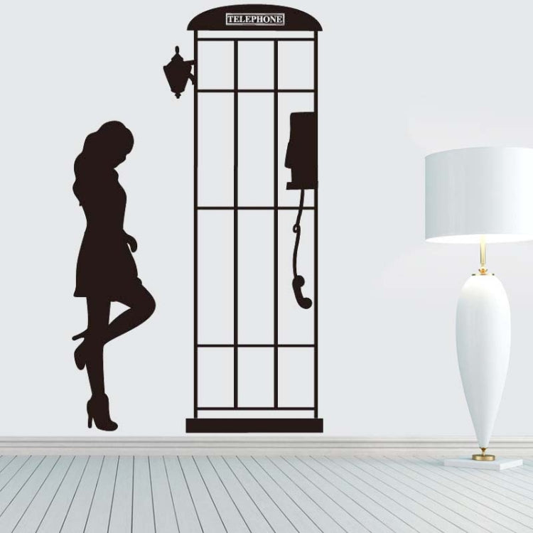 DIY Fashion Self Adhesive PVC Removable Wall Stickers / House Interior Decoration Pictures -- Telephone Booth, Size: 90cm x 60cm