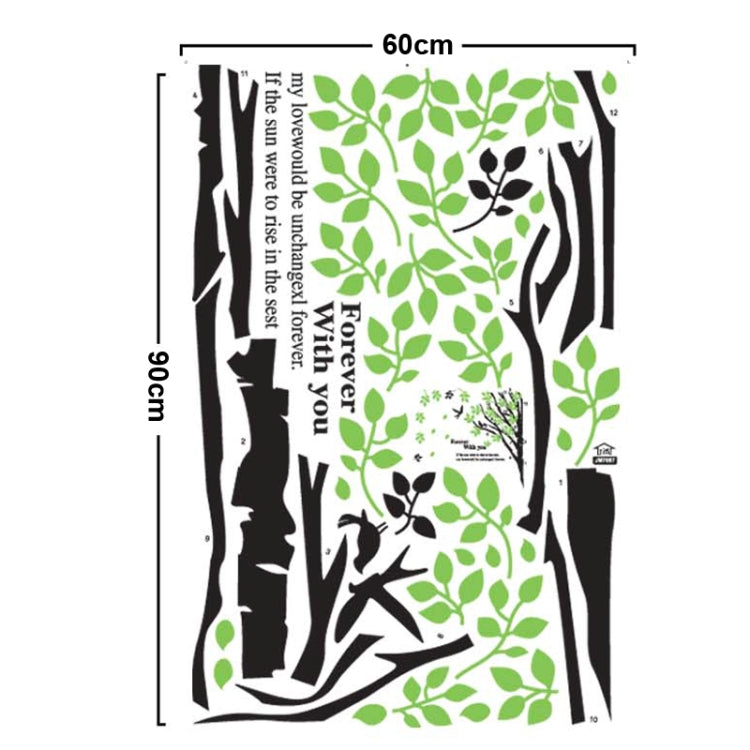 DIY Fashion Self Adhesive PVC Removable Wall Stickers / House Interior Decoration Pictures -- Bird & Tree, Size: 90cm x 60cm