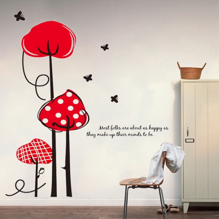DIY Fashion Self Adhesive PVC Removable Wall Stickers / House Interior Decoration Pictures -- Mushroom, Size: 90cm x 60cm