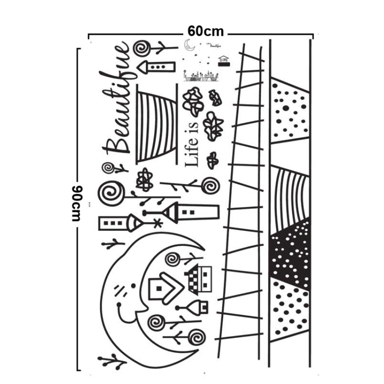 DIY Fashion Self Adhesive PVC Removable Wall Stickers / House Interior Decoration Pictures -- Beautiful Life, Size: 90cm x 60cm