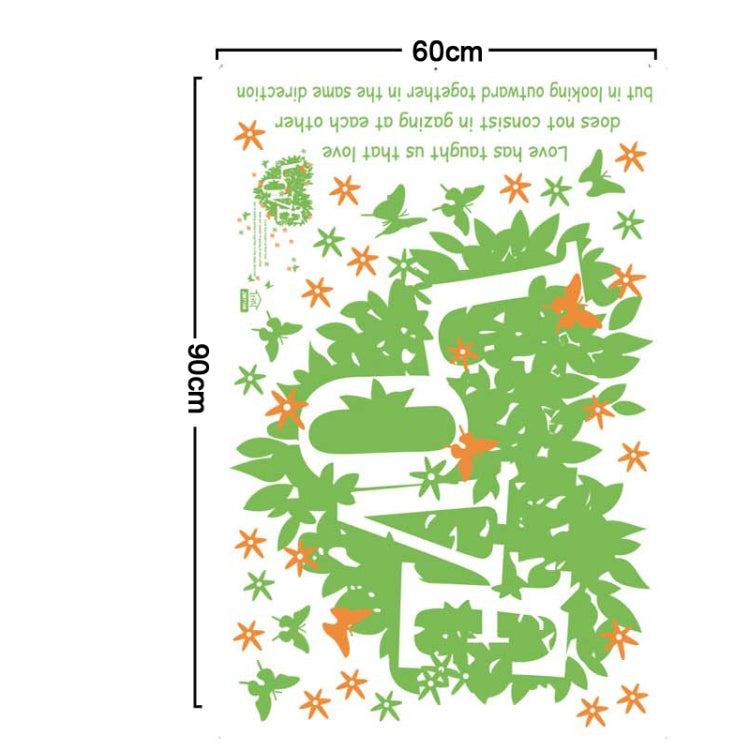 DIY Fashion Self Adhesive PVC Removable Wall Stickers / House Interior Decoration Pictures --Love, Size: 90cm x 60cm