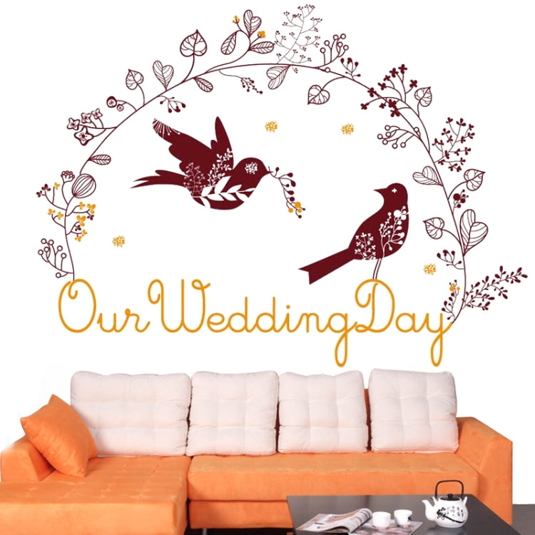 DIY Fashion Self Adhesive PVC Removable Wall Stickers / House Interior Decoration Pictures -- Our Wedding Day, Size: 90cm x 60cm