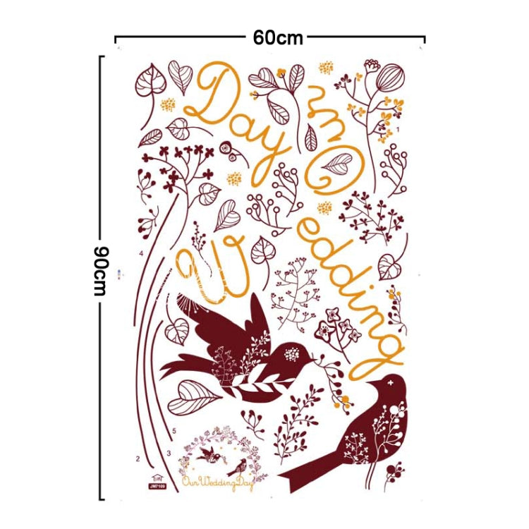 DIY Fashion Self Adhesive PVC Removable Wall Stickers / House Interior Decoration Pictures -- Our Wedding Day, Size: 90cm x 60cm