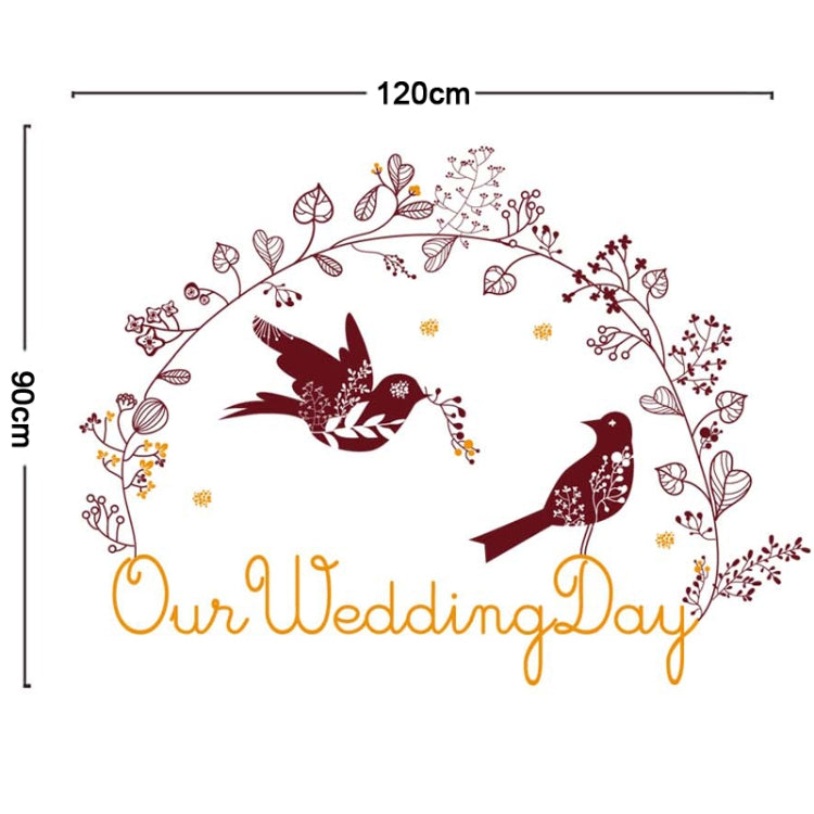 DIY Fashion Self Adhesive PVC Removable Wall Stickers / House Interior Decoration Pictures -- Our Wedding Day, Size: 90cm x 60cm