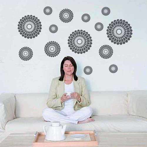 DIY Fashion Self Adhesive PVC Removable Wall Stickers / House Interior Decoration Pictures -- Abstract Flower Petals, Size: 90cm x 60cm