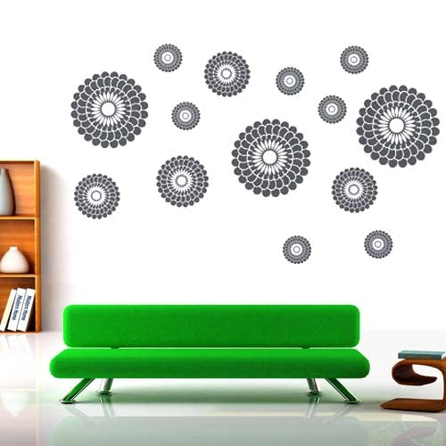 DIY Fashion Self Adhesive PVC Removable Wall Stickers / House Interior Decoration Pictures -- Abstract Flower Petals, Size: 90cm x 60cm