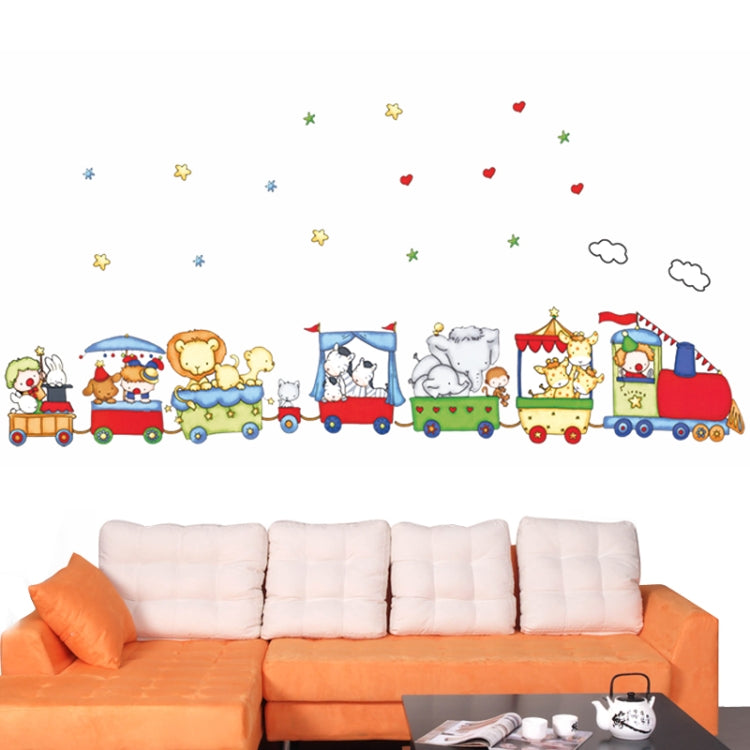 DIY Fashion Self Adhesive PVC Removable Wall Stickers / House Interior Decoration Pictures -- Cartoon Train, Size: 90cm x 60cm