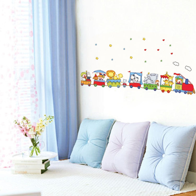 DIY Fashion Self Adhesive PVC Removable Wall Stickers / House Interior Decoration Pictures -- Cartoon Train, Size: 90cm x 60cm