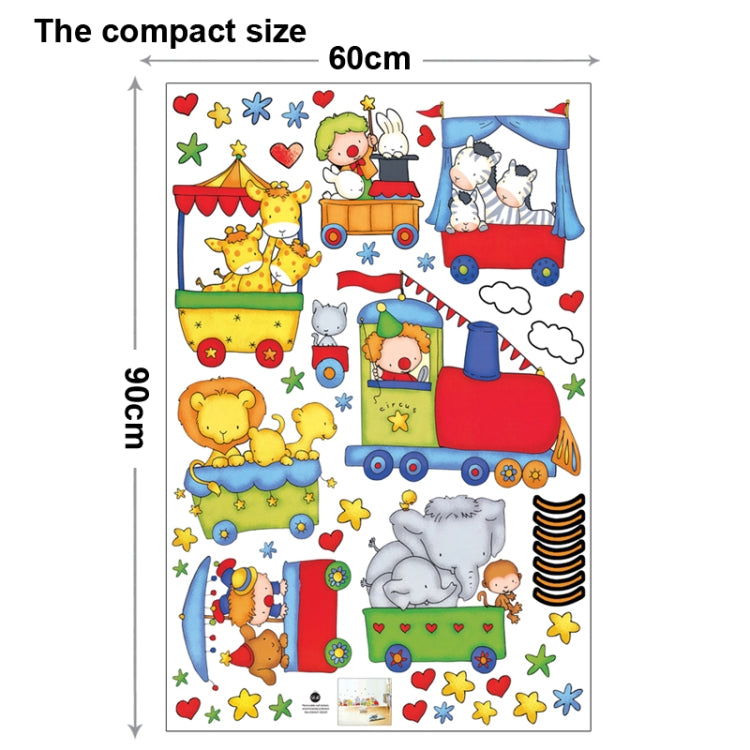 DIY Fashion Self Adhesive PVC Removable Wall Stickers / House Interior Decoration Pictures -- Cartoon Train, Size: 90cm x 60cm