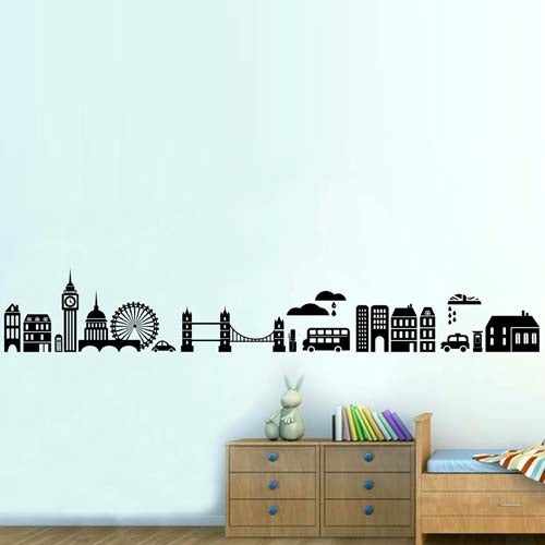 DIY Fashion Self Adhesive PVC Removable Wall Stickers / House Interior Decoration Pictures --Streetscape of London, Size: 90cm x 60cm