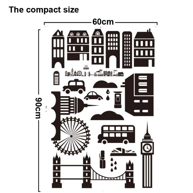 DIY Fashion Self Adhesive PVC Removable Wall Stickers / House Interior Decoration Pictures --Streetscape of London, Size: 90cm x 60cm