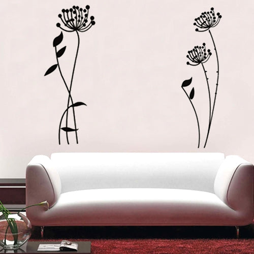 DIY Fashion Self Adhesive PVC Removable Wall Stickers / House Interior Decoration Pictures -- Lines Lotus, Size: 90cm x 60cm