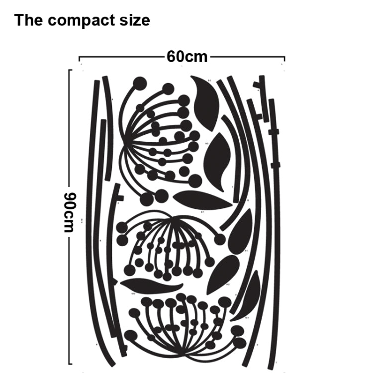 DIY Fashion Self Adhesive PVC Removable Wall Stickers / House Interior Decoration Pictures -- Lines Lotus, Size: 90cm x 60cm