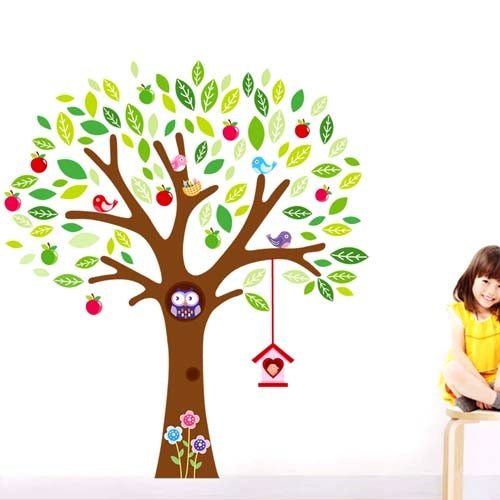 DIY Fashion Self Adhesive PVC Removable Wall Stickers / House Interior Decoration Pictures -- Cartoon Tree, Size: 90cm x 60cm