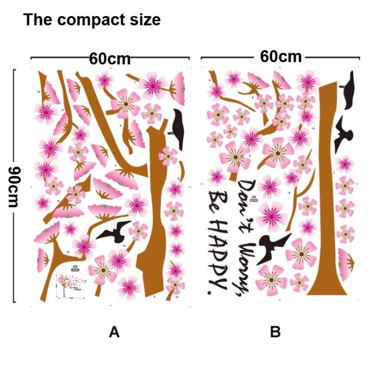 DIY Fashion Self Adhesive PVC Removable Wall Stickers / House Interior Decoration Pictures -- Peach Tree, Size: 90cm x 60cm