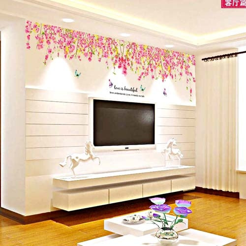 DIY Fashion Self Adhesive PVC Removable Wall Stickers / House Interior Decoration Pictures -- Romantic Cherry Tree, Size: 90cm x 60cm