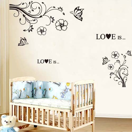 DIY Fashion Self Adhesive PVC Removable Wall Stickers / House Interior Decoration Pictures -- Butterfly Flying, Size: 90cm x 60cm