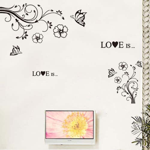DIY Fashion Self Adhesive PVC Removable Wall Stickers / House Interior Decoration Pictures -- Butterfly Flying, Size: 90cm x 60cm