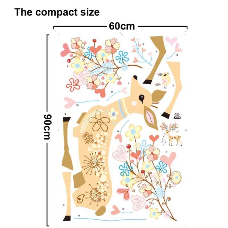 DIY Fashion Self Adhesive PVC Removable Wall Stickers / House Interior Decoration Pictures -- Cartoon Deer, Size: 90cm x 60cm