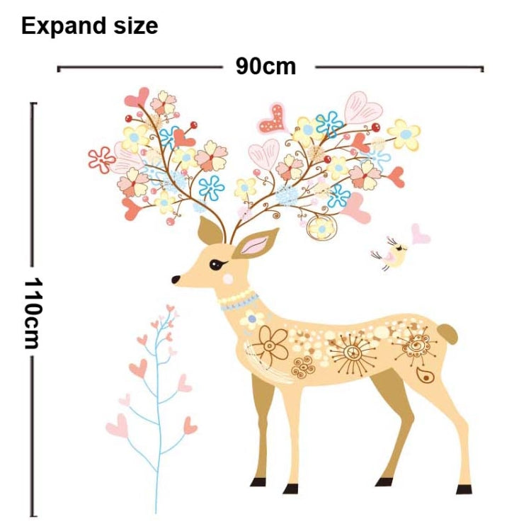DIY Fashion Self Adhesive PVC Removable Wall Stickers / House Interior Decoration Pictures -- Cartoon Deer, Size: 90cm x 60cm